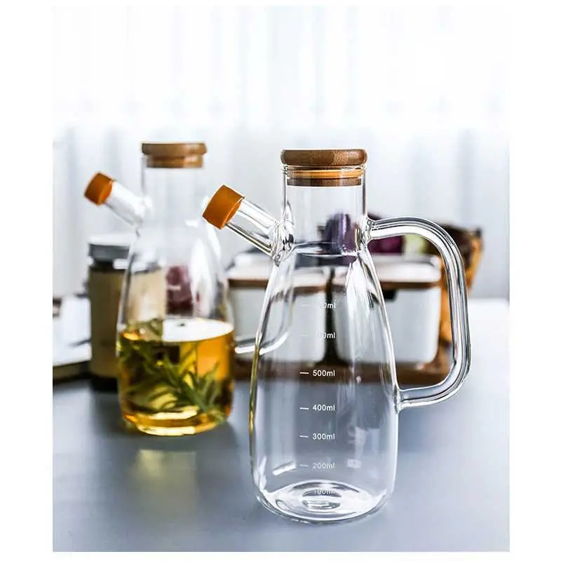 Botol Minyak Kaca Glass One Two Cups  Oil Bottle Heat Resistant dengan gagang random