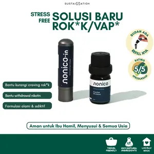 Nonico Inhaler | Alami Natural & Aman | Aman untuk Ibu Hamil  dengan Black Pepper, Sweet Orange, Lavender EO