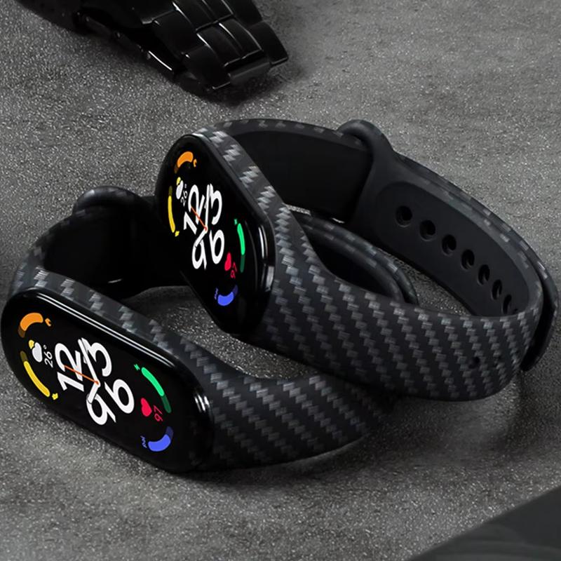 Dây đeo bằng Sợi Carbon, dành cho Xiaomi Mi Band 7 và MI Band 5, Đồng Hồ đeo tay NFC, Vòng đeo tay silicon, Thích hợp cho Mi Band 4, 5, 3 và 6, Có sẵn trong Phụ kiện