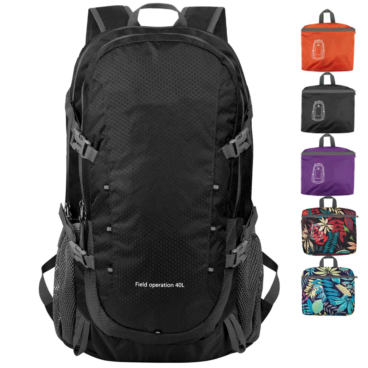40L Foldable Rucksack Travel Hiking Folding Outdoor Backpack
