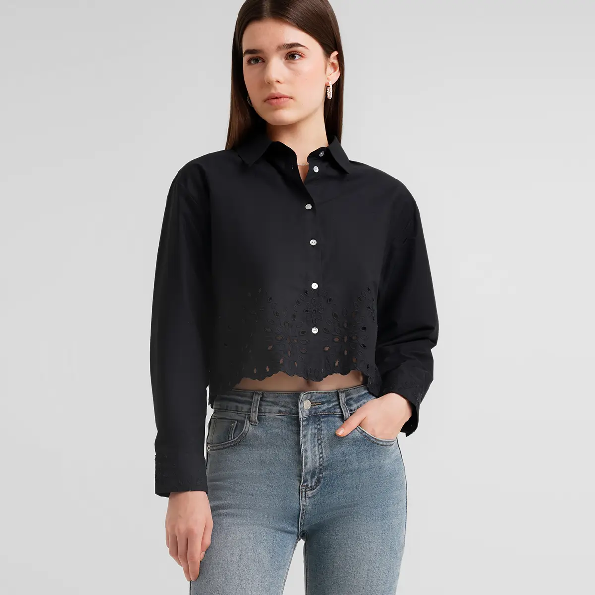 LOOKBOUTIQUESTORE - Kalya Embroidered Shirt I Atasan Wanita