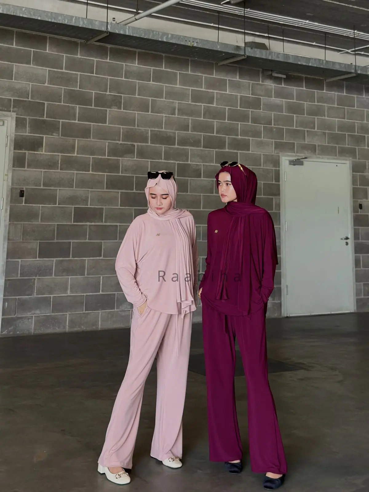 RAABIHA | RUMI ONESET | Setelan Wanita Jersey Premium | Baju Set Muslim Santai Kasual Dan Bekerja