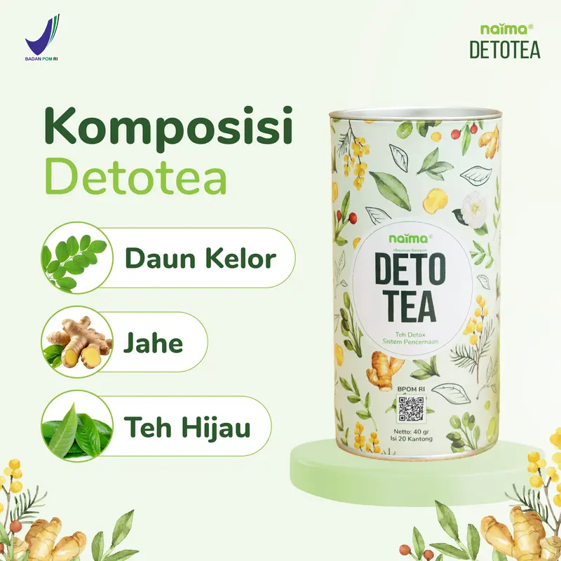 [Detotea] Teh Rempah Herbal Jahe Teh Hijau Daun Kelor Alami 1
