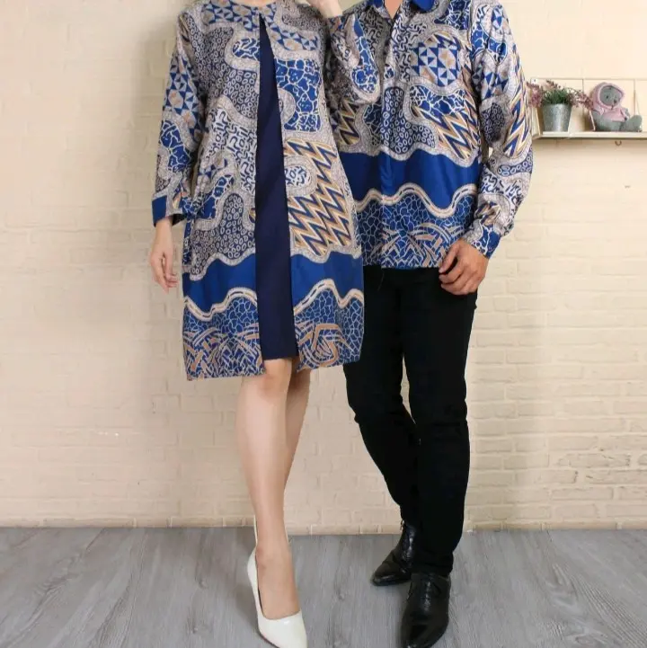 Tunik Batik Wanita Lengan Panjang & Hem Pria Bahan Katun Mikro - Lingkar Dada 52-58 cm 5