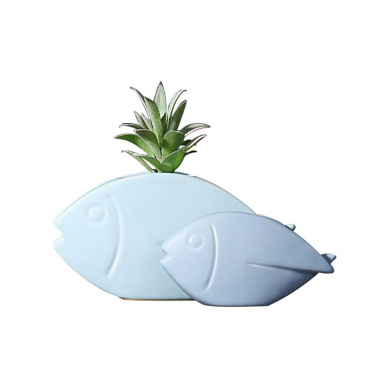 Dnnni Nordic modern minimalist ceramic fish vase creative ornament ins style storage soft decoration home accessories 6