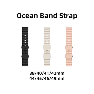 Silicon Strap Ocean Smartwatch Jamtangan pintar Size 38mm 42mm 44mm 45mm46mm 49mm