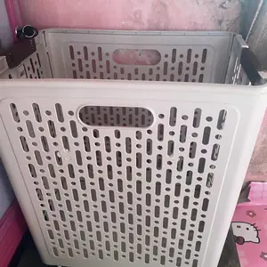 Keranjang Laundry Lipat Bahan Plastik Ada 4 Roda 360 Derajat