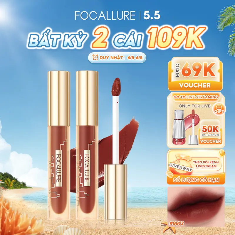 Son Focallure Mờ Như Nhung Êm Dịu Dưỡng Ẩm Thoáng Khí Sắc Tố Cao Lâu Trôi Mềm Mượt Dễ Dàng Thoa Tán 2.8g