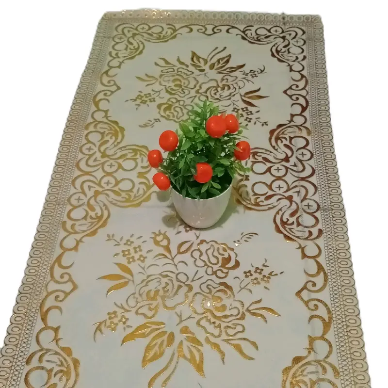 taplak meja tamu cantik anti air warna kuning gold/1pcs 1