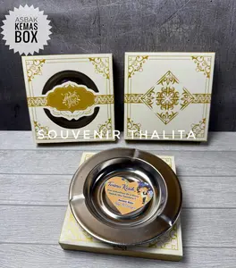 Souvenir ( isi 50 ) ASBAK Bahan STAINLESS Kemasan BOX Free Ucapan Terima Kasih