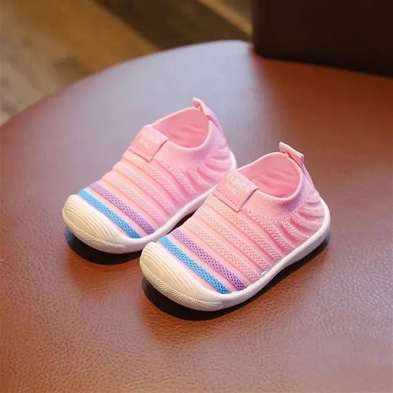 Product Introduction of Anti-skid toddler shoes, comfortable for kids and babies, for girls and boys, solid color, fashion, breathable mesh shoes, soft soles, lightweight shoes, shoes socks, for 0-2 years soft sole shoes 27
