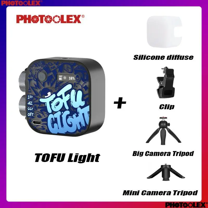 Lampu Tahu Model Grafiti Hitam + Tripod Besar