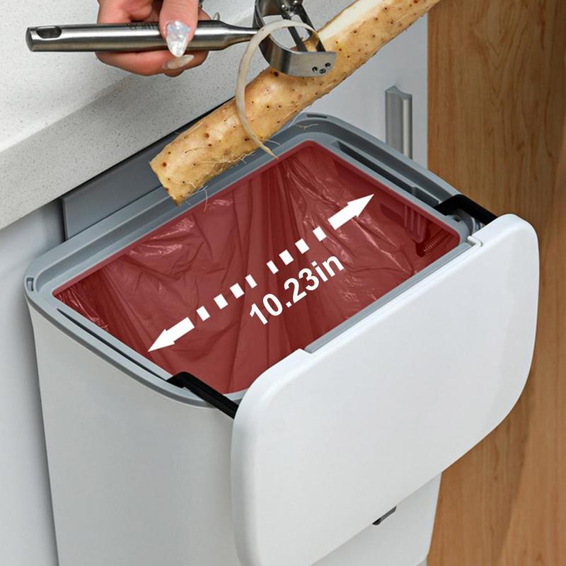 Product Introduction of 【Baodan】Wall Mounted Hanging Trash Bin For Kitchens Cabinet Door With Lid Kitchen Trashs Bin Garbage Cans Counter Bins Trash Can Kitchen 16