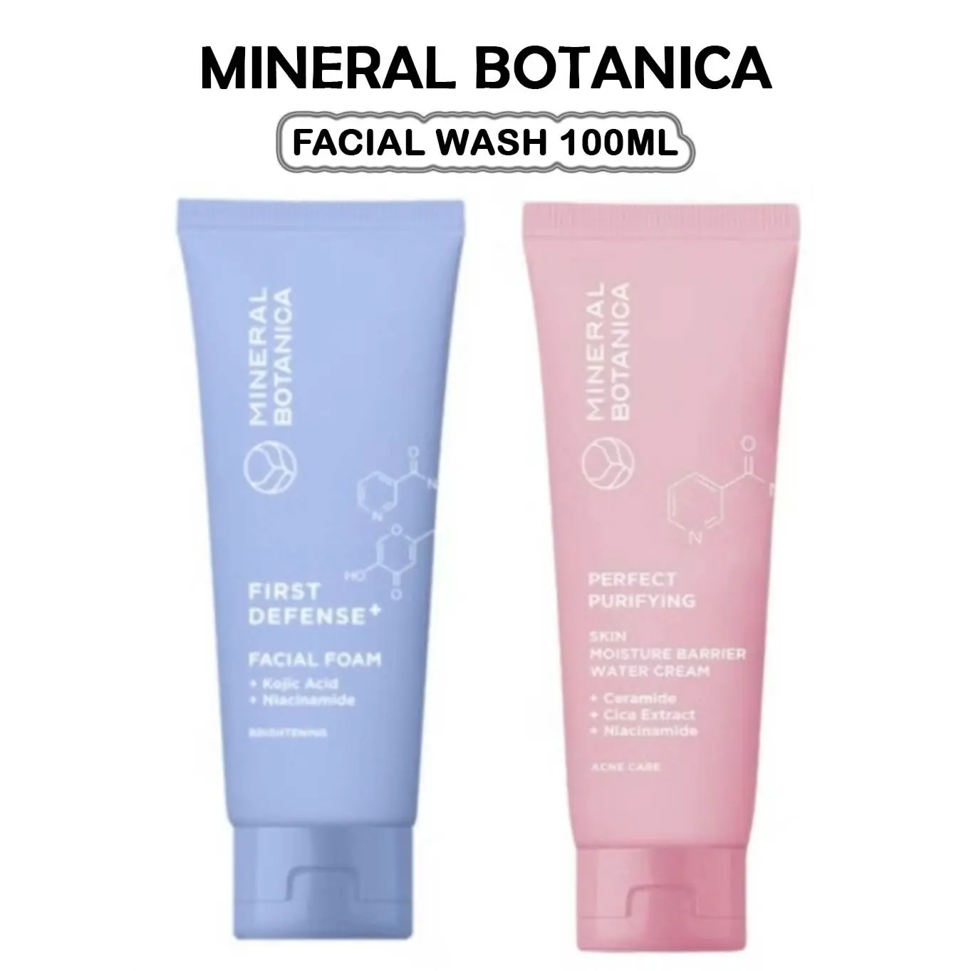 Sabun Cuci Muka Mineral Botanica Perfect Purifying & First Defense Facial Foam 100ml Acne Jerawat Brightening Cleanser Perawatan - Cleansing Mencerahkan Pembersihan Wajah Berjerawat Vitamin
