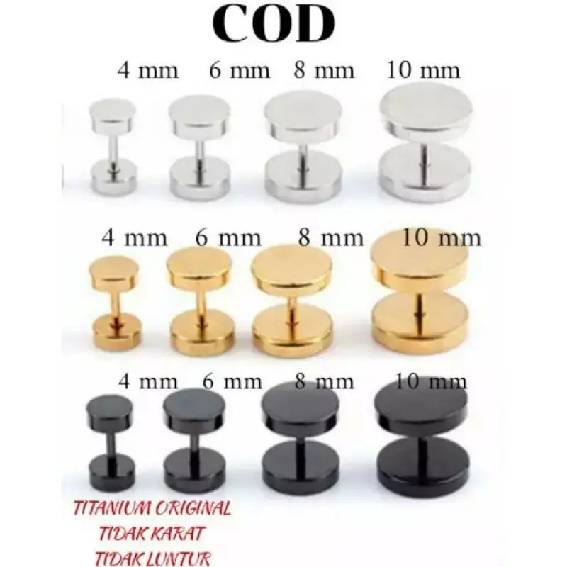 COD -   anting pria / anting barbel / anting roda / anting tindik pria / anting titanium Earrings 7