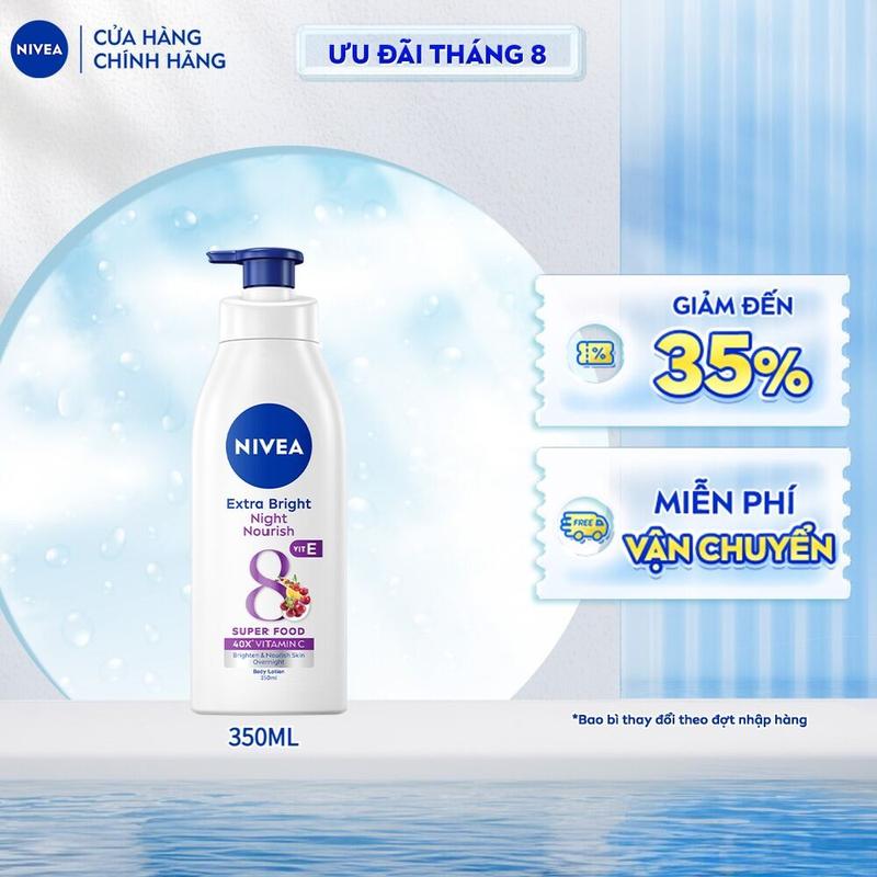 [K] Sữa Dưỡng Thể NIVEA Extra Bright Dưỡng Sáng Mịn Da Từ 8 Super Foods (350 ml) - 88311/98412/98413