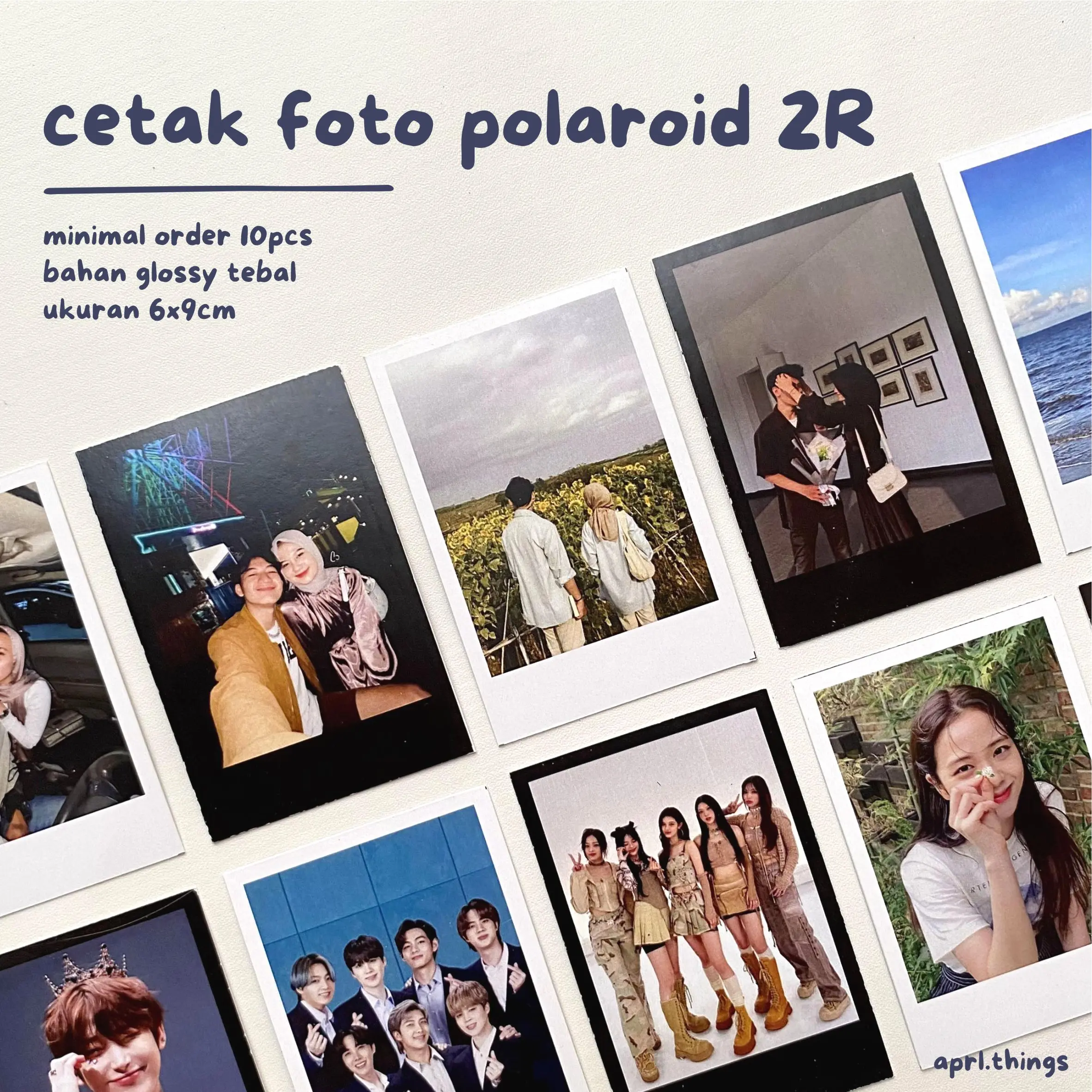CETAK FOTO P0LAR0ID 2R / bahan kertas tebal murah custom / kado nikah perpisahan sekolah ultah birthday anniversary teman sahabat pacar anniversary / aprl.things