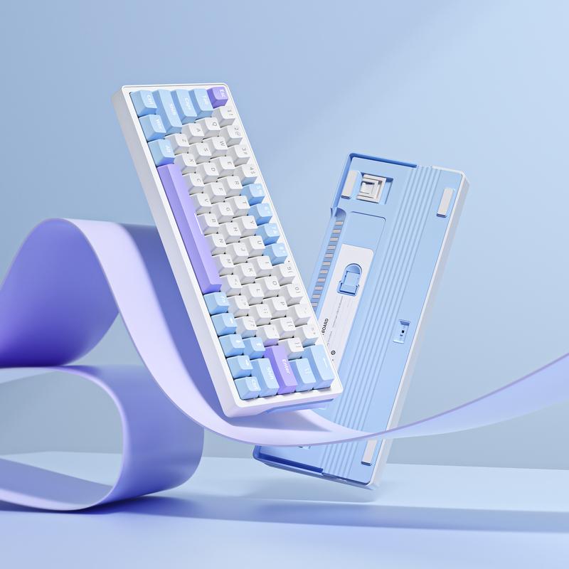 Bàn phím cơ, ZIFRIEND, ZA63 / ZA63PRO, 60% bàn phím, 63 phím, Có Thể Hoán Đổi Nóng, không dây 2.4G và có dây BT, công tắc màu vàng RGB, Thích hợp để chơi game, chống kẹt, cho máy tính bảng