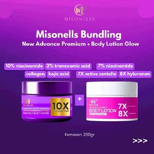 [SPECIAL 6.6]  Misonells Bundling Lotion Glow Shot 7% Niacinamide + Lotion Premium 10% Niacinamide kemasan 250gr Mencerahkan Melembabkan Kulit
