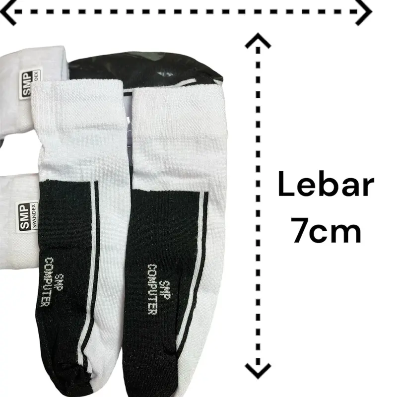 kaos kaki sekolah SD SMP SMA anak Remaja pendek Computer tebal Hitam Putih Fashion 2