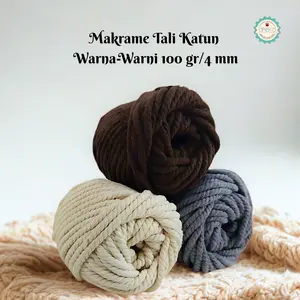 KATALOG - [100gr - 4mm] Benang Tali Katun Makrame Warna / Macrame Cotton Rope