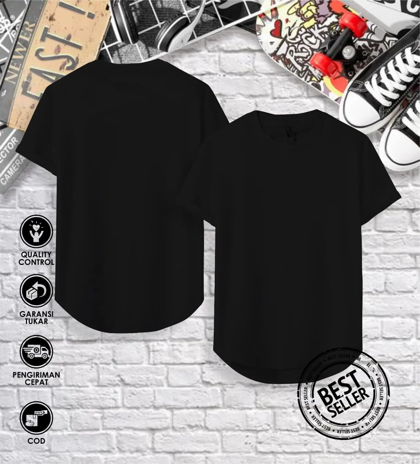 Kaos Polos Pria & Wanita Semi Oval Cotton Combad 24s / Atasan Kaos Polos Premium Semi Oval Terbaru