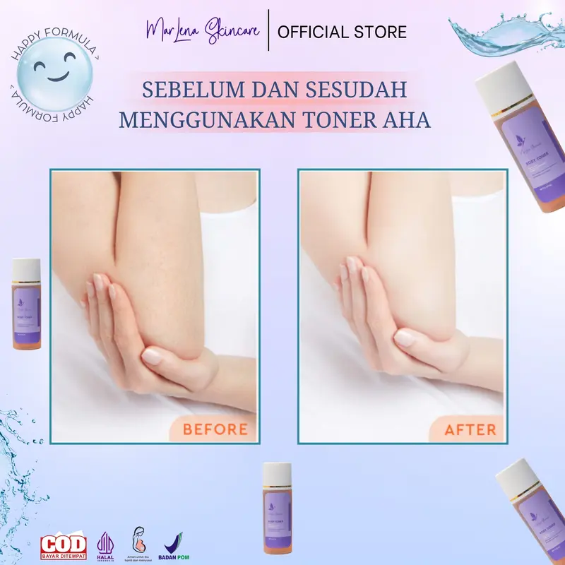 PAKET TONER BADAN MARLENA WHITENING 3 PCS FREE KAPAS 6