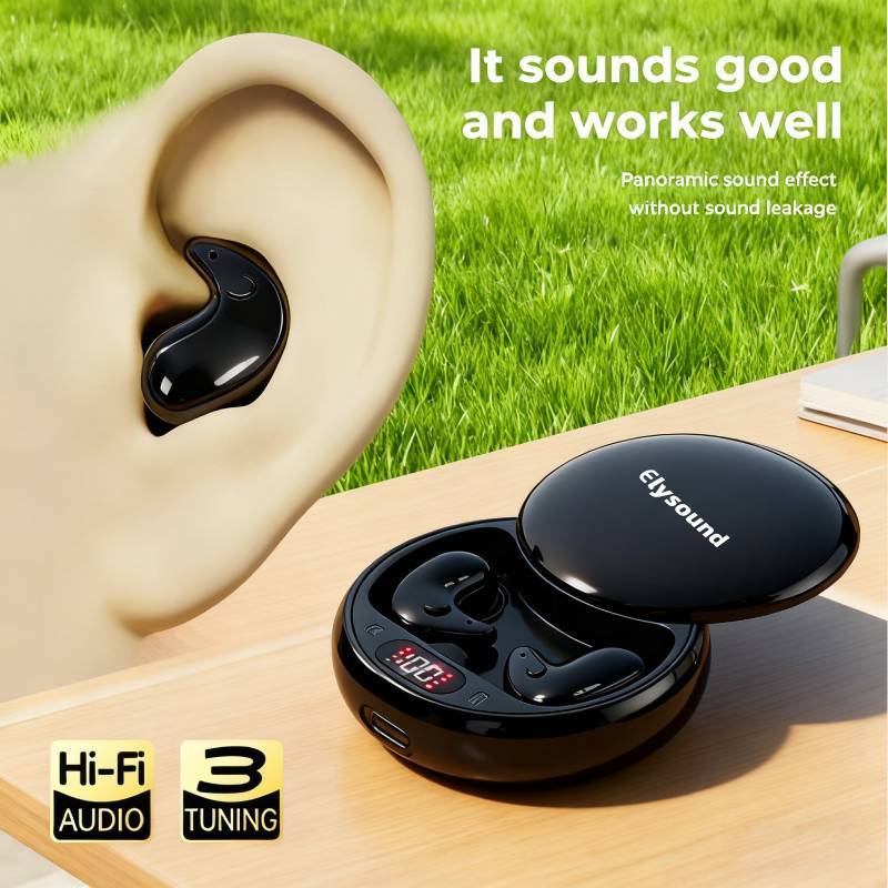 Elysound Bluetooth 5.3 Headphone Tidur Nirkabel Tidur Tak Terlihat Invisible Sleep Wireless Earphone TWS HIFI Stereo Headset Peredam Kebisingan Headset Headphone Tidur Super Tipis Waterproof