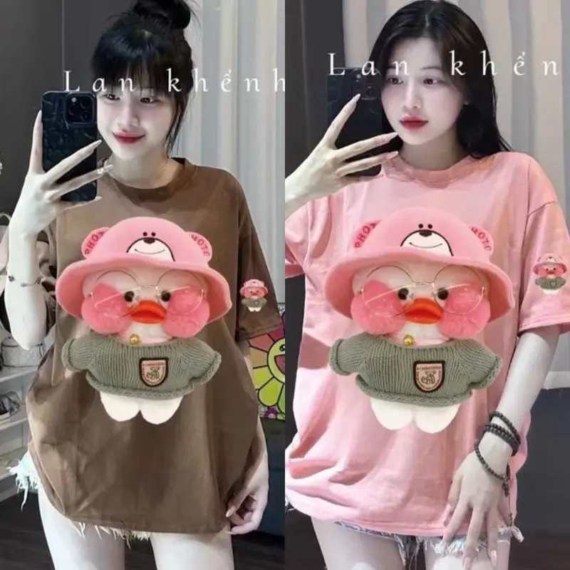 Áo thun from rộng bigsize 60-140kg thỏ BUNNY  - vịt đội nón [ AT55 ]