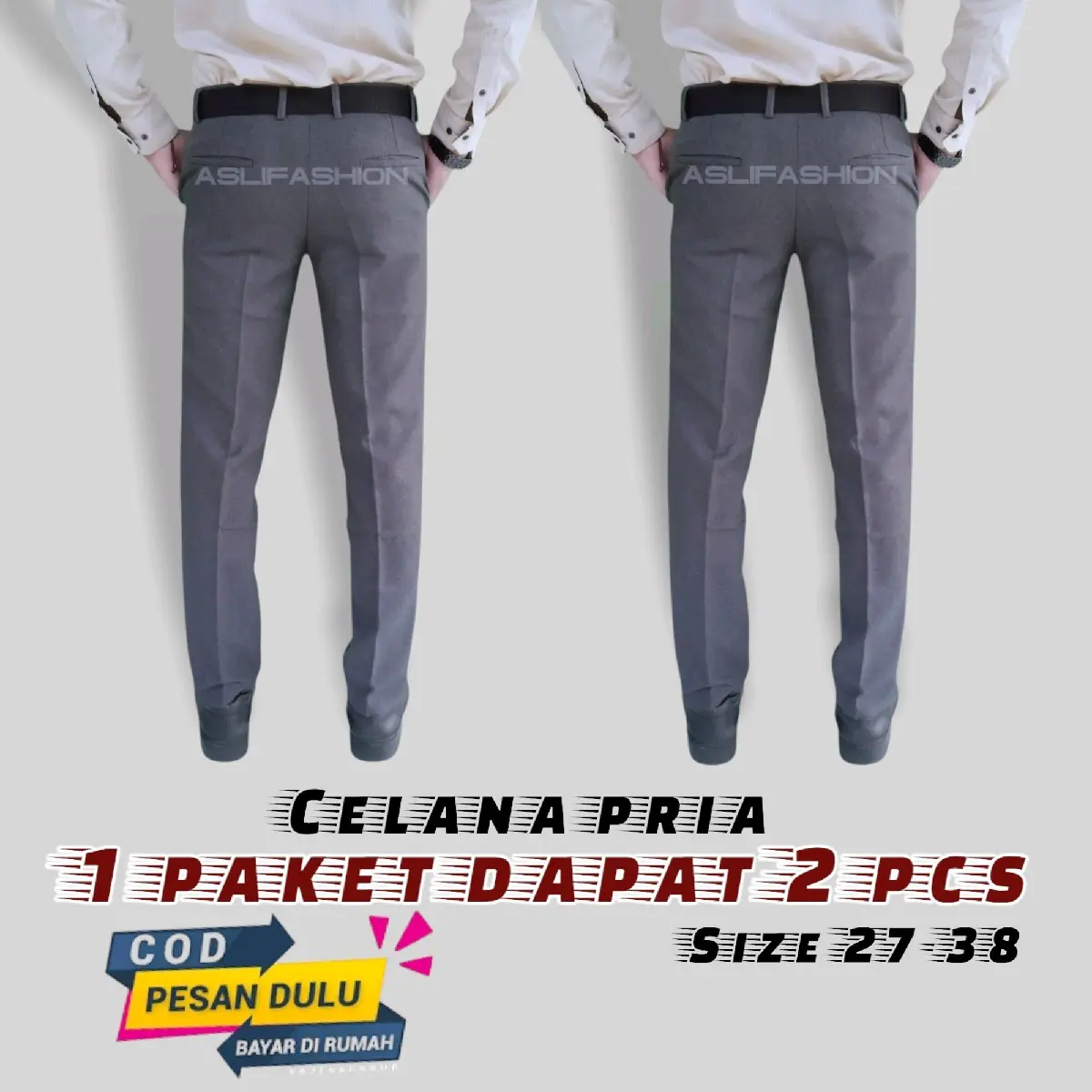 1 PAKET ISI 2 PCS, CELANA SLIM FIT, CELANA FORMAL PRIA, CELANA KERJA, CELANA KANTOR, CELANA BAHAN semi wool