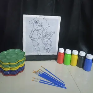 PAPAN BERGAMBAR + BONUS CAT, TEMPAT CAT, DAN KUAS