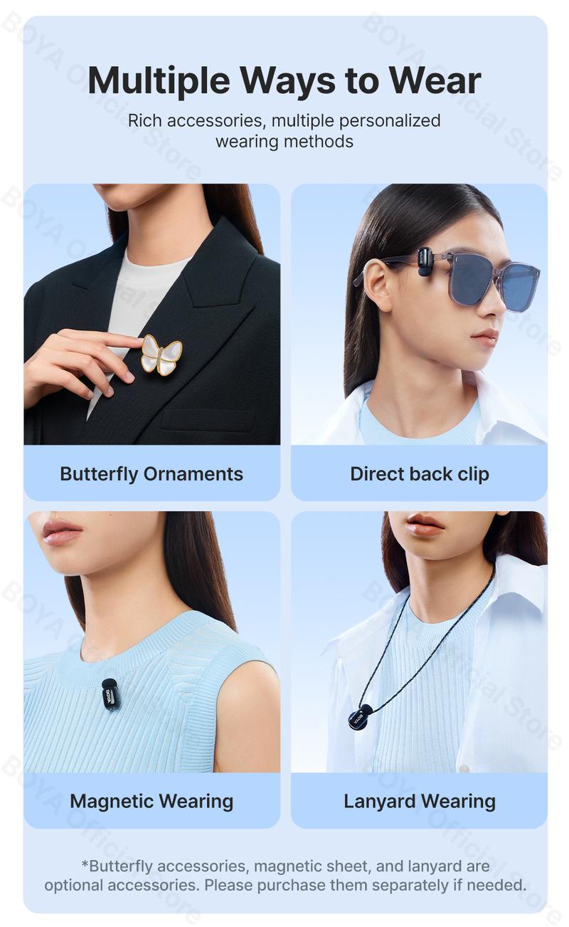 Product Introduction of Micro Đầu Ngón Tay, BOYA, Micro kẹp không dây, dành cho điện thoại di động, Phỏng Vấn Trực Tiếp, Ghi Video ngắn ngoài trời, Giảm tiếng ồn, Phiên bản Type-C và Lightning, Kích thước nhỏ 15