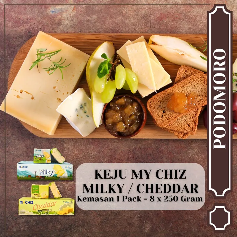 Keju My Chiz Rasa Cheddar / Milky - 1 Pack isi 8 x 250 Gram 3