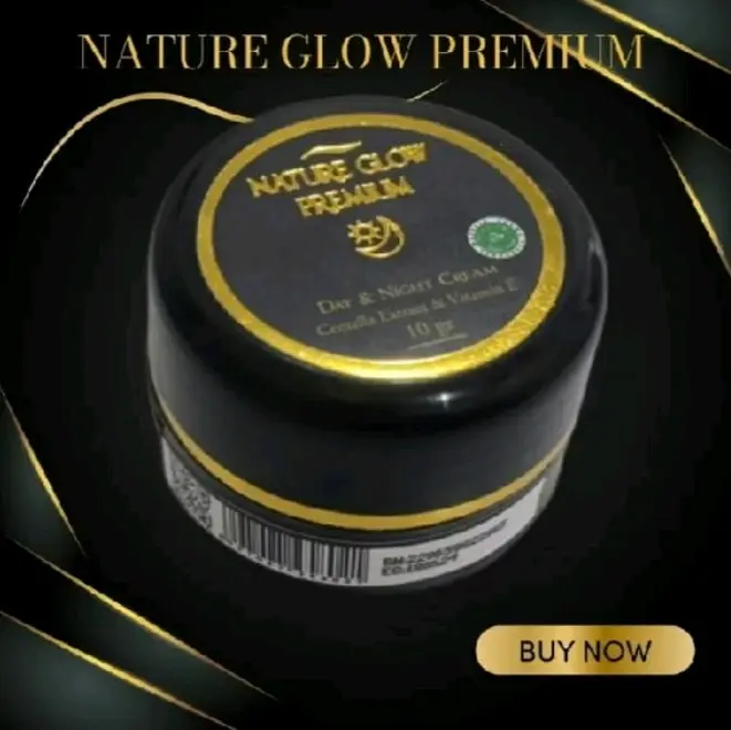Krim Pemutih Wajah Nature Glow Premium untuk Menghilangkan Flek Jerawat - Hitam