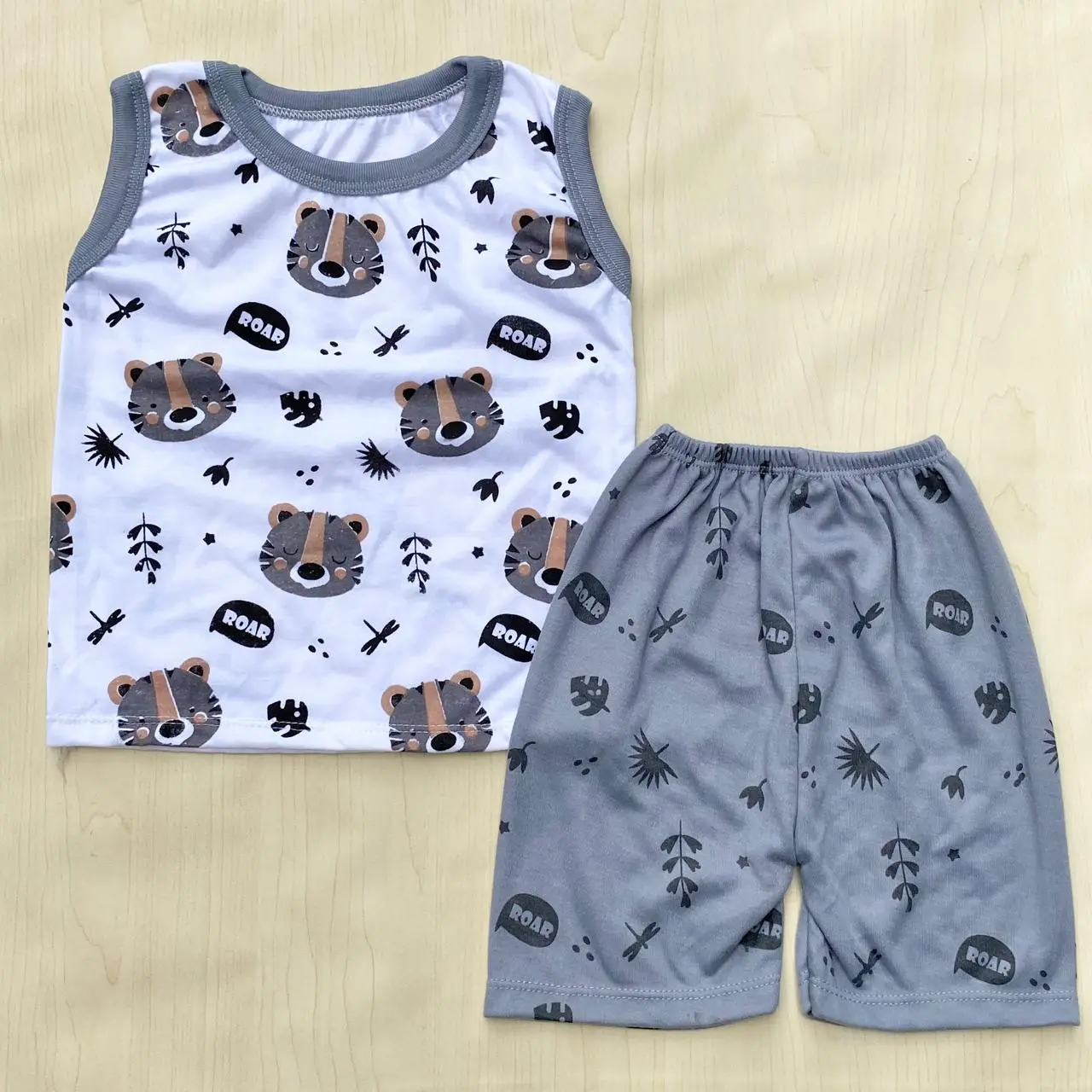 Setelan Bayi Kaos Oblong Bayi Baru Lahir Kaos Lekmong + Celana Pendek Setelan Bayi 3-12 Bulan - AYAKAN BABY
