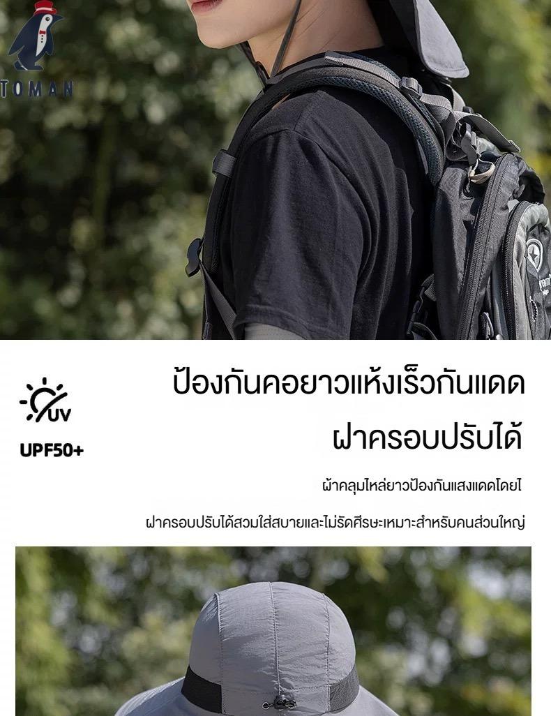 Product Introduction of หมวกกันแดด สไตล์ฤดูร้อน ปีกกว้างหมวกบังแดด กลางแจ้ง สำหรับผู้ชายและผู้หญิงเหมาะสำหรับการปั่นจักรยาน ปีนเขา ท่องเที่ยว และตกปลาปกป้องคอของคุณหมวกกันแดด 3