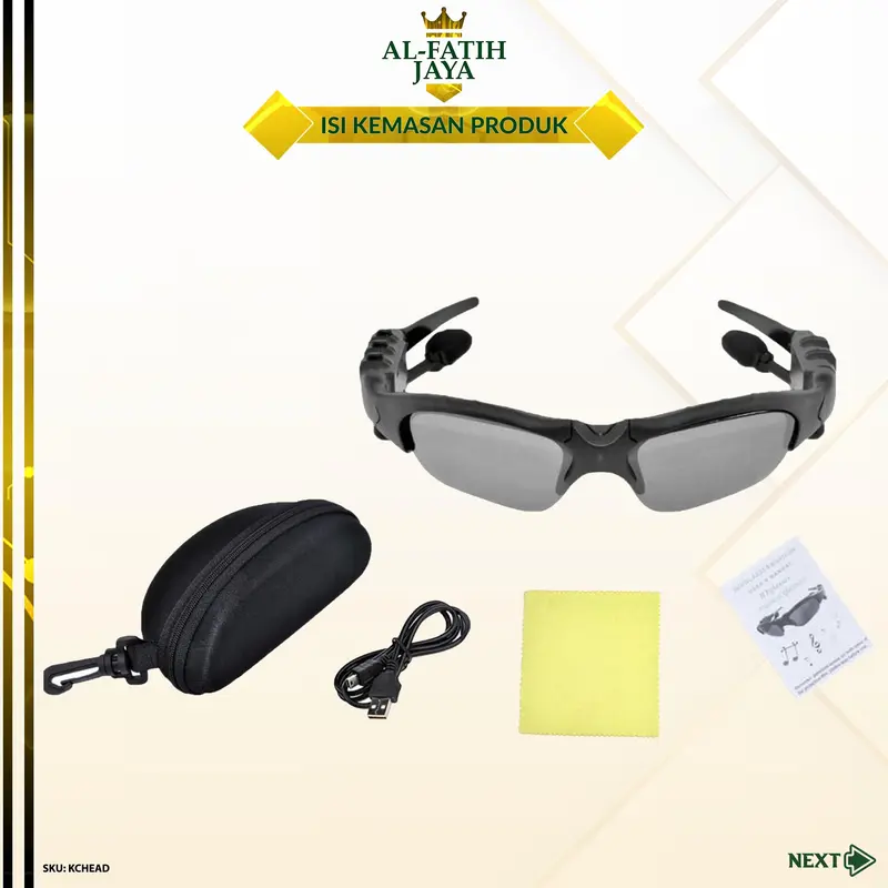 Kacamata Hitam Headset Bluetooth MP3 Wireless Sunglasses Earphone Sterreo Wireless Kaca Mata Olah Raga 3