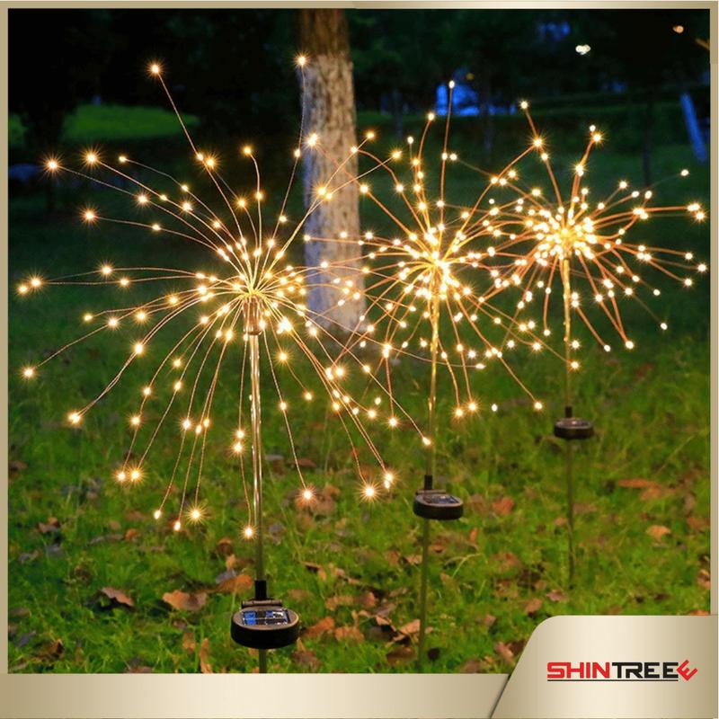 Đèn Led Năng Lượng Mặt Trời Kiểu Dáng Pháo Bông Trang Trí Sân Vườn Tiết Kiệm Điện Năng 0
