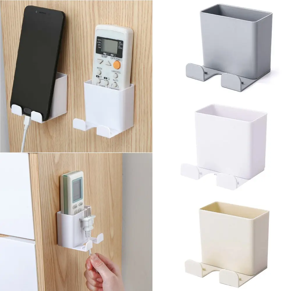 mobile phone holder, mobile phone Wall-mounted phone holder, remote holder with charging holes wall-mounted for storage box