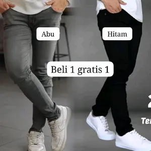 (Paket Hemat) Beli 1 Gratis 1 Celana Panjang Pria Skinny Softjeans Melar Stretch Murah Slimfit