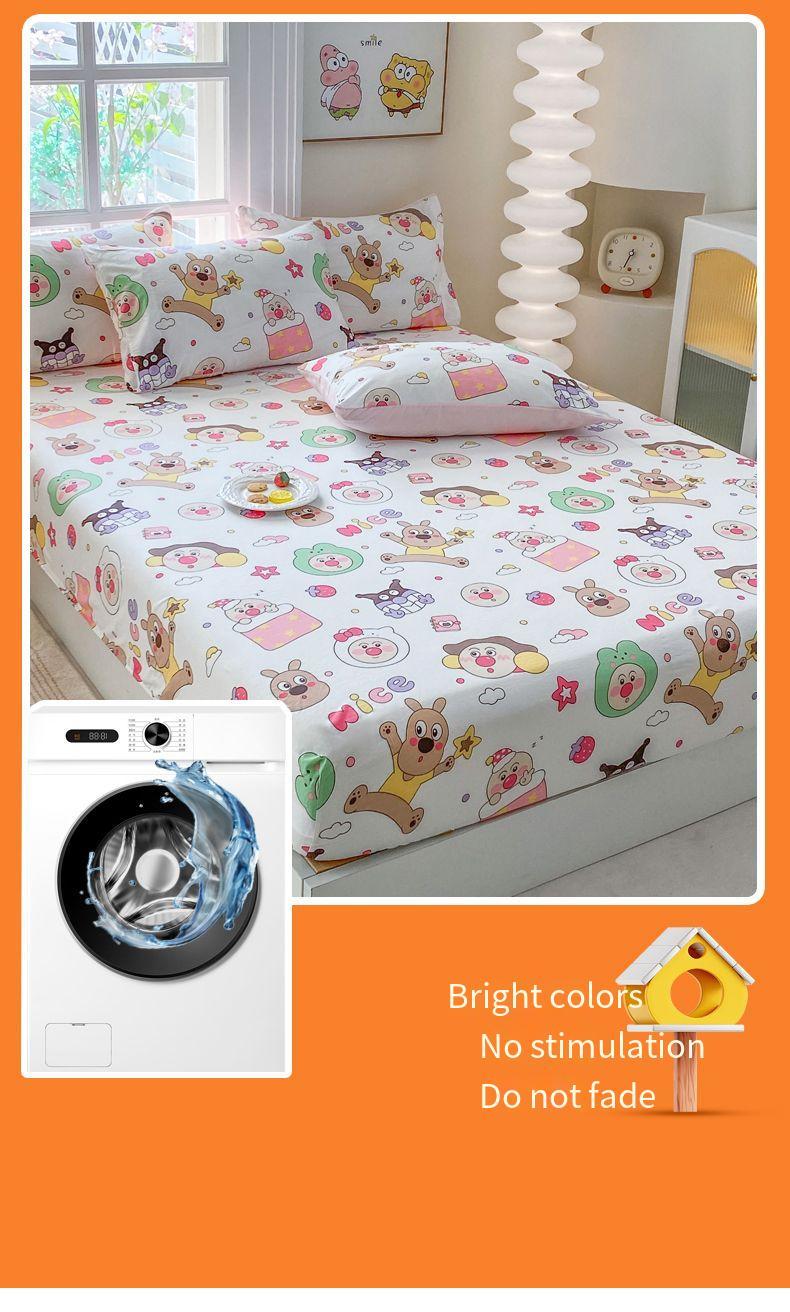 Product Introduction of Cartoon style Premium Cotton 3in1 Bedsheet Cadar Single/Queen/King Size Fitted Bedsheet 950 TC Getah Keliling Free Pillowcase (Cadar Murah) cadar  tds 49