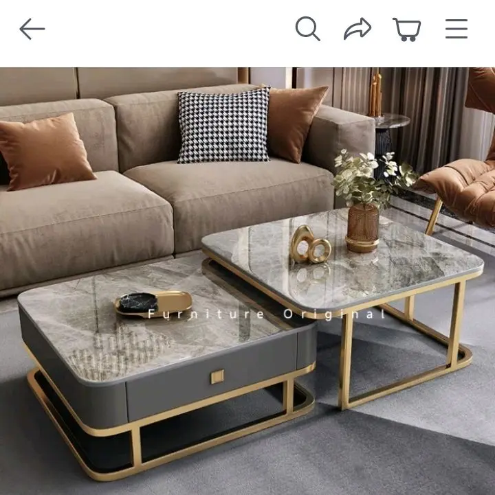Meja Tamu Persegi 2 Tingkat Plus laci / meja kopi / Coffee Table Furniture Original 1