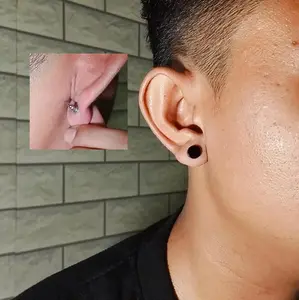 anting magnet hitam seperti tindik Earrings