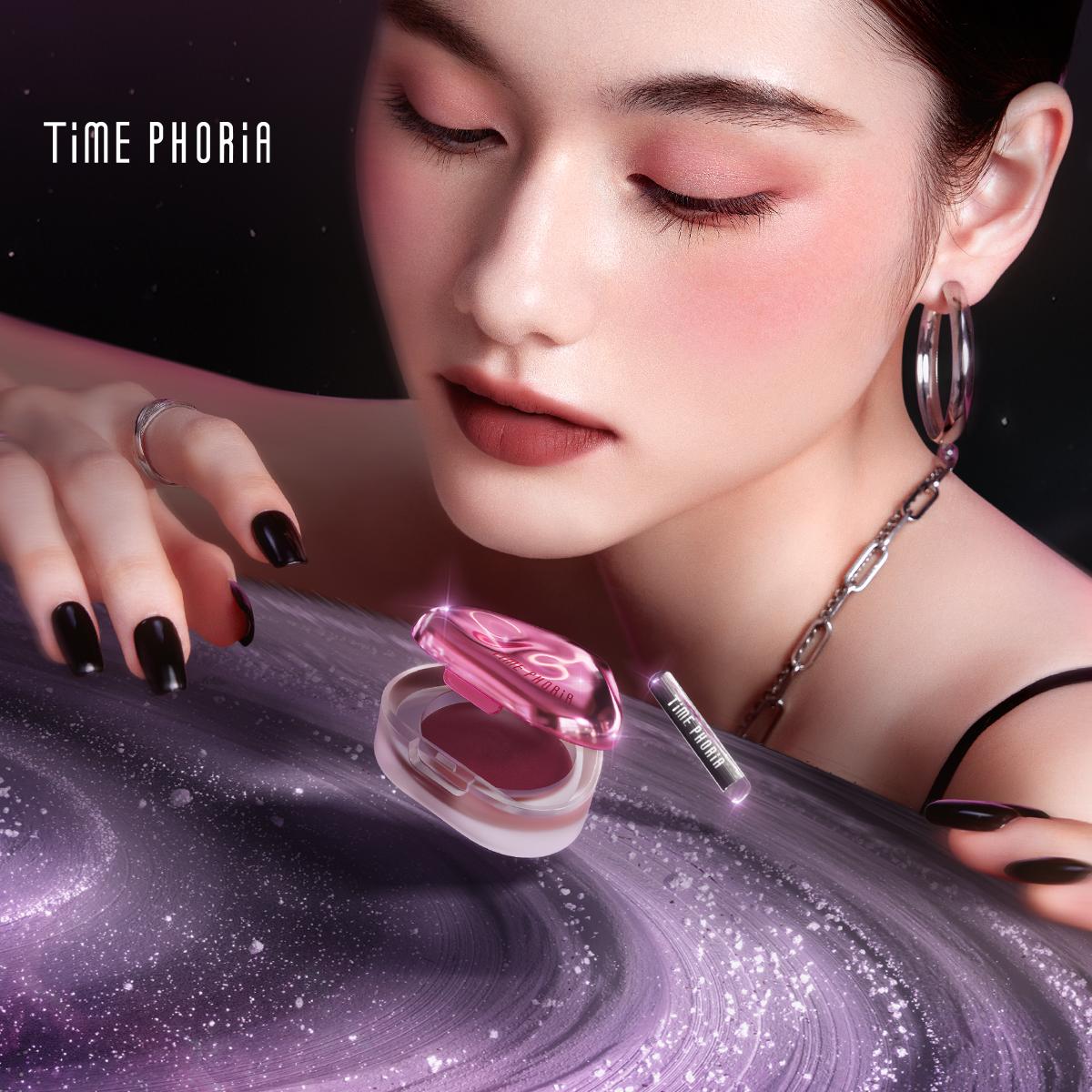 [Limited 69k!] TIME PHORIA Orbita 3-in-1 Blurring Pot Liptint Lucu Lipstik Tahan Lama Lip Cream Waterproof Gincu Anti Air Blush On Eyeshadow High Pigment Color