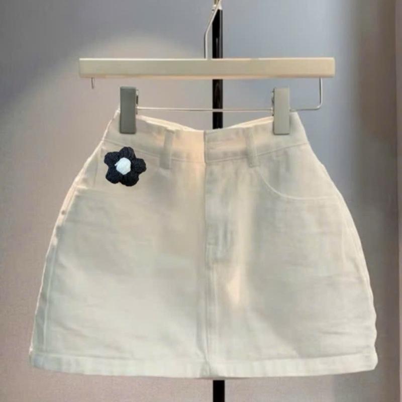 Chân váy ngắn nữ thời trang, chân váy chữ A tôn dáng, chân váy phối thêu hoa Quần Short quan soo Jean shorts