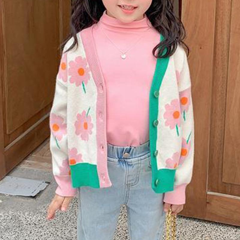 Product Introduction of Stylish Girls' Jacquard Knit Cardigan Sweater with Blossom Accents - Perfect for Any Occasion 17