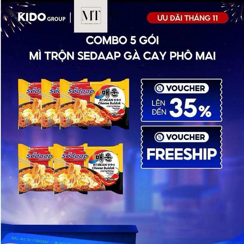 Lốc 5 Gói Mì Gà Hàn Quốc Mì Gà Vị Phô Mai Hàn Quốc Sedaap 87gr Miến Food mì gói Vị Chua mì trộn mi tom