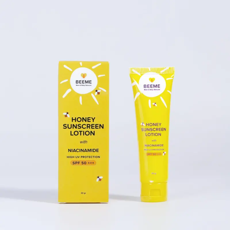 BEEME Honey Sunscreen Lotion  with Niacinamide (free gift) SPF 50 Mencerahkan Wajah 3