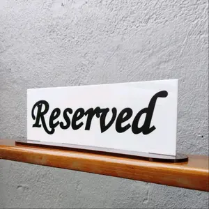 Sign Reserved Acrylic - Tanda Lebel Meja Reservasi