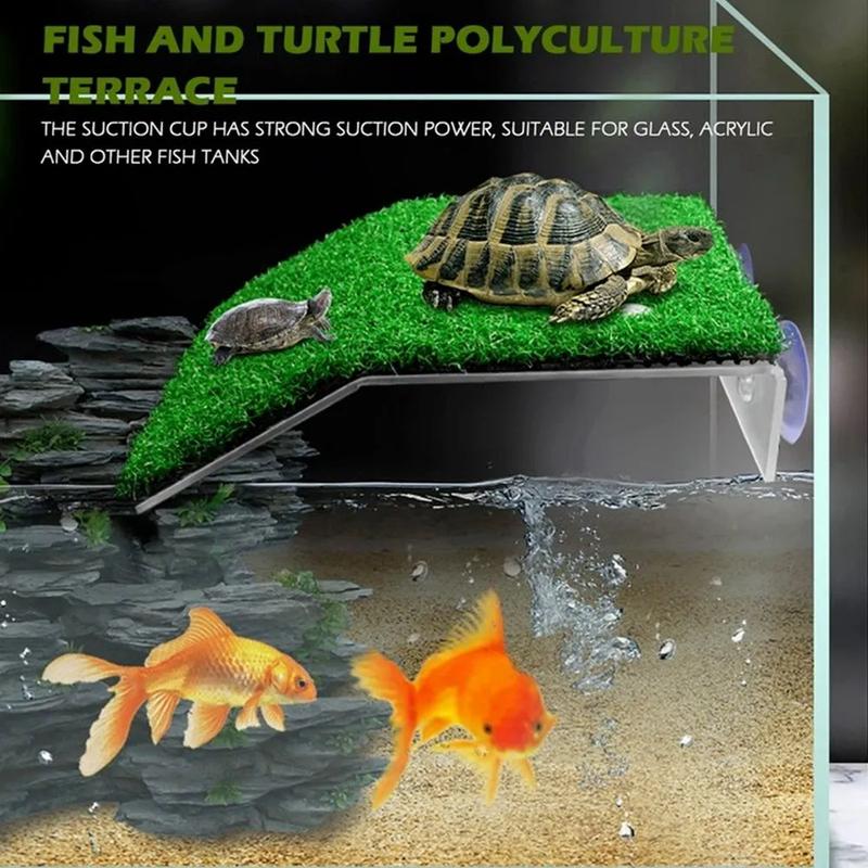 Product Introduction of Seven Master Floating Island Basking Platform Ladder Mat Aquarium Decoration Simulated Landscaping Rest Lawn 60